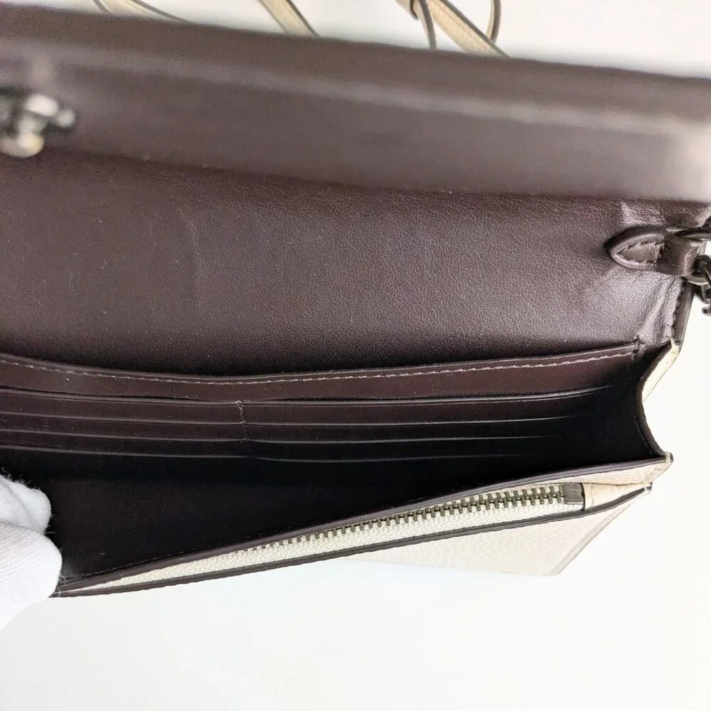 COACH Foldover Crossbody Clutch with Tea Rose